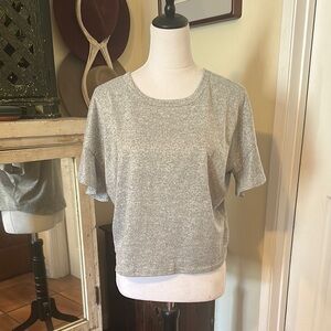 Bobeau Gray Crop Boxy Tee Short Sleeve